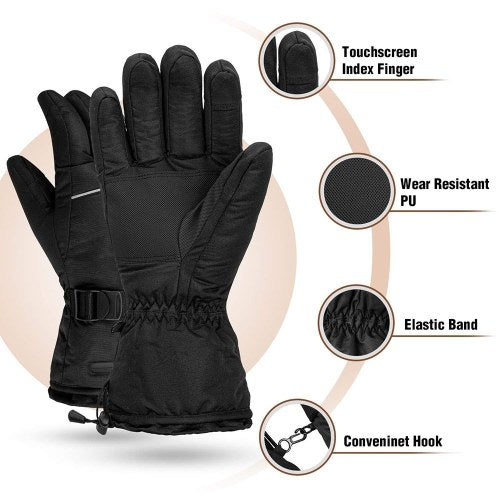 Electric Heated Gloves Three-Gear Thermostat for Skiing Walking Hiking Climbing Driving Cold Weather