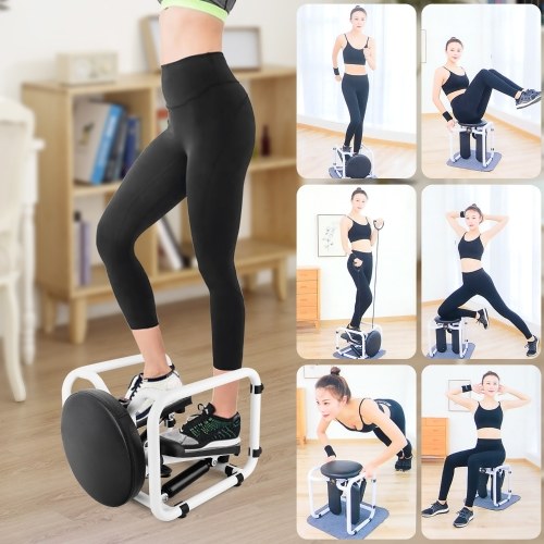 Multifunctional Mini Fitness Twist Stepper Electronic Display Home Exericse Workout Chair Seat with Resistance Bands Abdominal Training Push Up Fitness Equipment