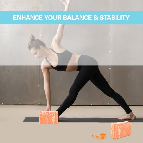 2 Pack Camouflage Yoga Blocks with Yoga Strap