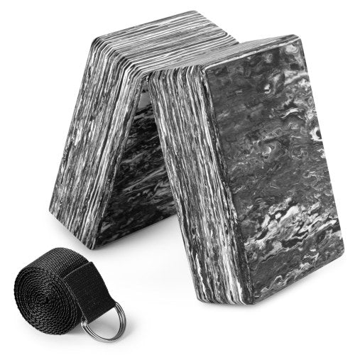 2 Pack Camouflage Yoga Blocks with Yoga Strap