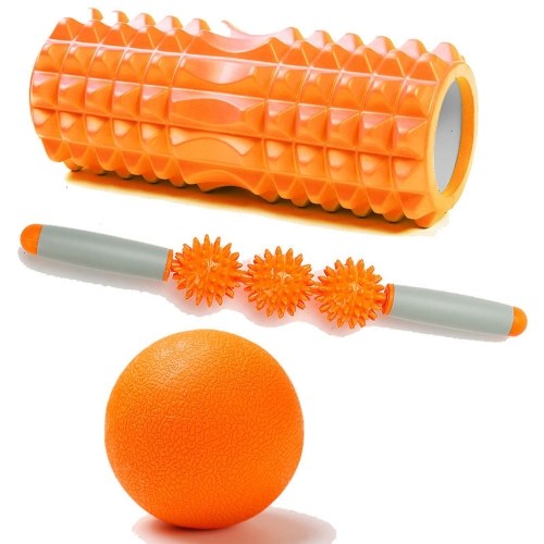 3pcs Column Yoga Block Fitness Equipment Pilates Foam Roller