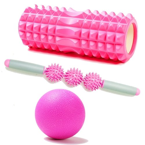 3pcs Column Yoga Block Fitness Equipment Pilates Foam Roller