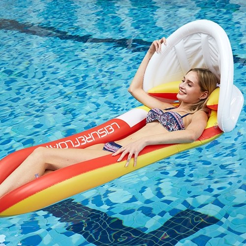 Summer Inflatable Deck Chair Shape Swim Pool Floats Raft Air Mattresses