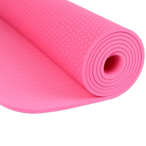 TOMSHOO 72.05×24.01in Portable Yoga Mat Thicken Sports Mat Anti-slip Exercise Mat for Fitness Workouts with Carrying Strap and Storage Bag