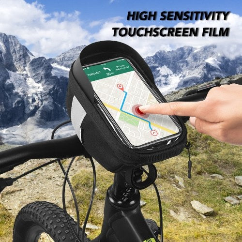 Touchscreen Bike Phone Bag Waterproof Phone Holder Cycling Tube Front Frame Bag Bicycle Bag Cellphone Pouch