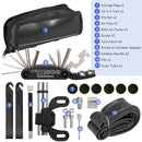 Portable Mountain Bike Repair Tools Kit Bicycle Repair for Multipurpose Emergency Tire Repair Set 16 in 1 Bicycle Repair Multifunctional Tool Set Mini Bike Pump Bike Maintenance Tool with Bag