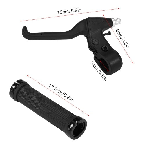 2pcs Bicycle Handlebar Grips & Brake Lever Road Bike MTB V Brake Levers with Anti-slip Grip Cover Cycling Handlebar Grips Short Brake Clutch Lever Bilateral Bicycle Grips Aluminum Alloy Brake Levers for Mountain Bike BMX Folding Bike  Bike Accessories Rid