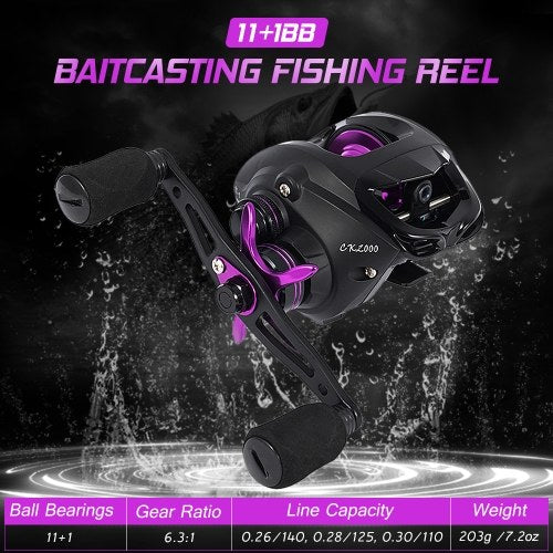 Baitcasting Reel  11+1BB Ball Bearings Baitcasting Fishing Reel