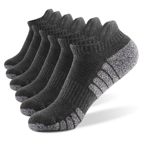 6 Pairs Sports Ankle Socks  Athletic Low-cut Socks Thick Knit Autumn Winter Socks Outdoor Fitness Breathable Quick Dry Socks Wear-resistant Warm Socks Lightweight Anti-skid No-Show Socks For Marathon Running Cycling