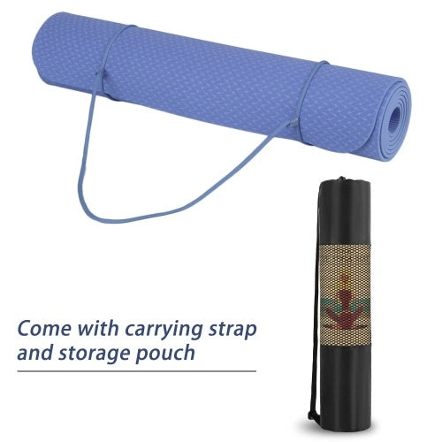 Lixada 72.05×24.01in Portable Yoga Mat Thicken Sports Mat Anti-slip Exercise Mat for Fitness Workouts with Carrying Strap and Storage Bag