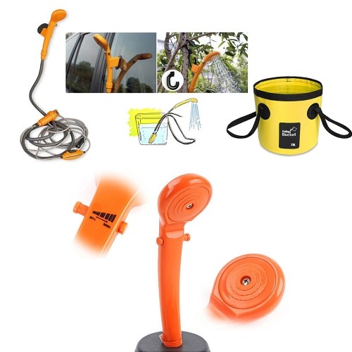 Camping Shower 12V Electric Outdoor Shower Folding Bucket Kit