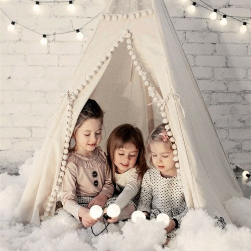 Teepee Tent for Kids Foldable Children Play Tents for Girls and Boys 100% Cotton Canvas Playhouse Toys for Girl and Child Indoor and Outdoor