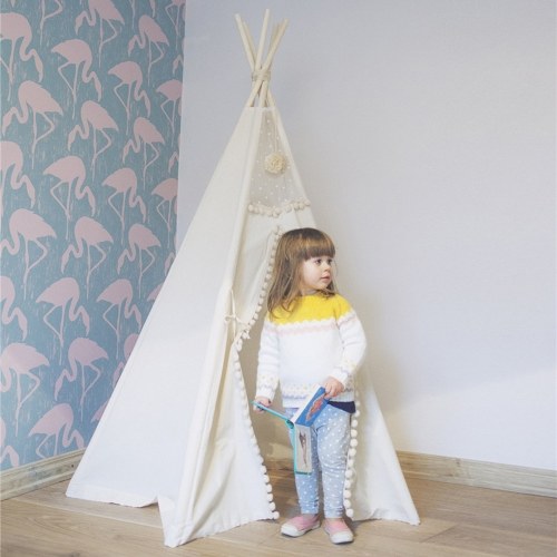 Teepee Tent for Kids Foldable Children Play Tents for Girls and Boys 100% Cotton Canvas Playhouse Toys for Girl and Child Indoor and Outdoor