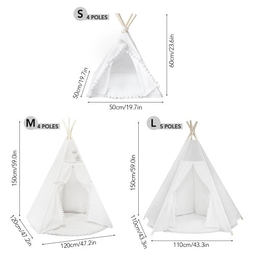 Teepee Tent for Kids Foldable Children Play Tents for Girls and Boys 100% Cotton Canvas Playhouse Toys for Girl and Child Indoor and Outdoor