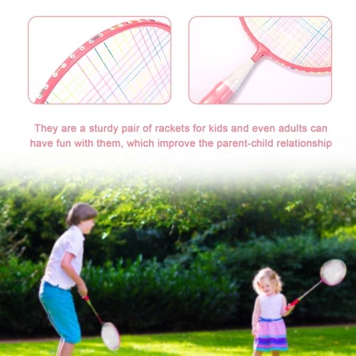 Badminton Racket for Children 1 Pair, Nylon Alloy Pracitical Professional Racquet Set for Children Indoor/Outdoor Sport Game