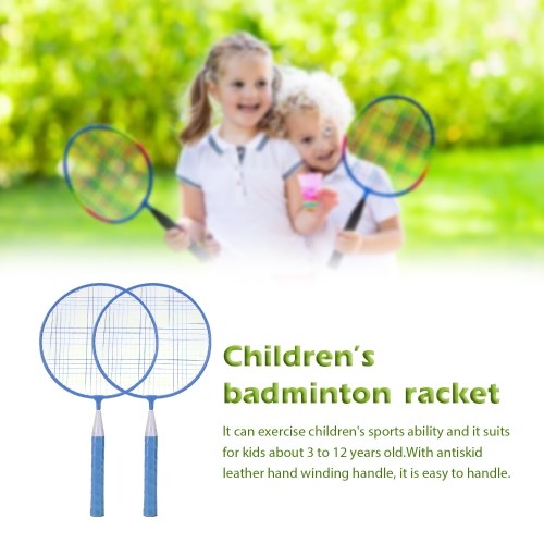 Badminton Racket for Children 1 Pair, Nylon Alloy Pracitical Professional Racquet Set for Children Indoor/Outdoor Sport Game