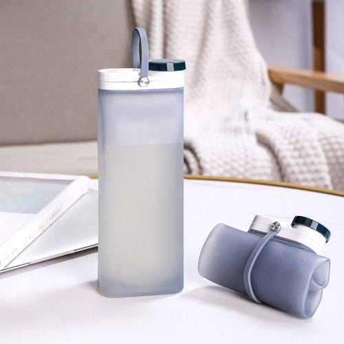 Curled-up Silica Gel Milk Bottle 600ml Portable Travel Water Cup Outdoor Sports Kettle Collapsible Silicone Water Bottle