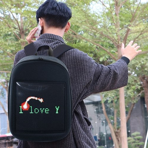 Backpack with LED Display Screen Outdoor Dynamic Advertising Backpack DIY Wireless LED Walking Advertising Backpack