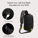 Ozuko New Style Man Chest Pack USB مقاوم للماء أكسفورد القماش حزمة كتف واحدة مضادة للسرقة مع مقبس سماعة الرأس