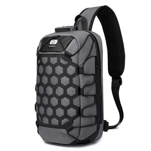 ozuko New Style Man Chest Pack USB Waterproof Oxford Cloth Single Shoulder Pack Anti-Theft Pack With Headphone Jack