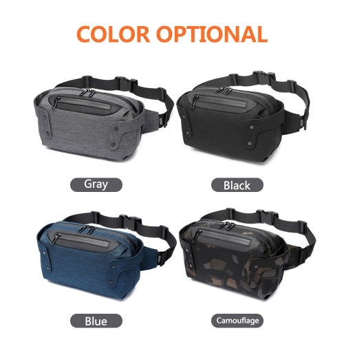 ozuko New Style Sport Waist Pack Outdoor Waterproof Man Chest Pack USB Leisure Single Shoulder Pack