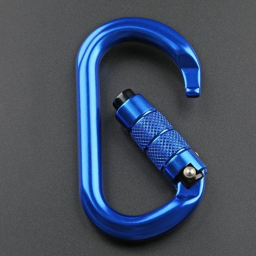 25KN Professional Climbing Carabiner Screw Locking Gate Carabiner Heavy Duty O-shape Climbing Buckle Lightweight Hammock Locking Clip for Climbing Rappelling Canyoning Hammock Climbing Gear Quick Clip Equipment