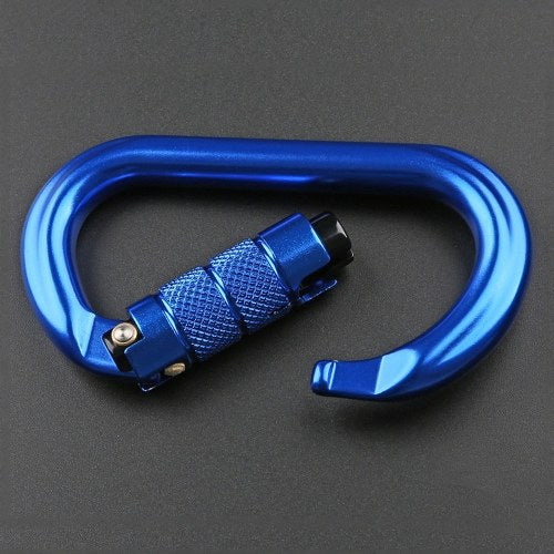 25KN Professional Climbing Carabiner Screw Locking Gate Carabiner Heavy Duty O-shape Climbing Buckle Lightweight Hammock Locking Clip for Climbing Rappelling Canyoning Hammock Climbing Gear Quick Clip Equipment