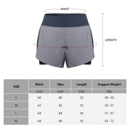 Women  2 in 1 Running Shorts High Waist Yoga Shorts