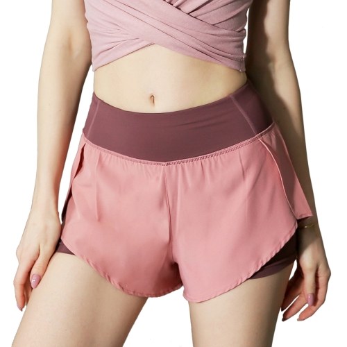 Women  2 in 1 Running Shorts High Waist Yoga Shorts