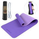 TOMSHOO 72.05×24.01in Portable Double Dual-colored Yoga Mat Thicken Sports Mat Anti-slip Exercise Mat for Fitness Workouts with Carrying Strap and Storage Bag