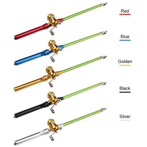 Mini Detachable Fishing Rod Portable Aluminum Alloy Fishing Pole with Spinning Kit Fishing Accessories