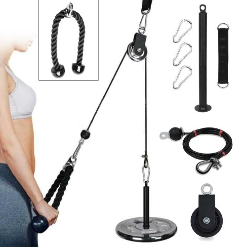 Pulley Cable Machine Attachment System with Upgraded Loading Pin Super-Silent Detachable 360 Degree Rotation Pulley  Fitness Arm Biceps Triceps Strength Training Home Gym Workout Equipment