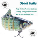 3.9in / 0.53oz Bionic Multi Jointed Hard Bait S Swimming Action Fishing Lure 7 Segment Sinking Fishing Lure VIB Bait Crankbait 3D Eyes Lifelike Artificial Fishing Lures Hook with Treble Hooks Tackle