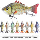 3.9in / 0.53oz Bionic Multi Jointed Hard Bait S Swimming Action Fishing Lure 7 Segment Sinking Fishing Lure VIB Bait Crankbait 3D Eyes Lifelike Artificial Fishing Lures Hook with Treble Hooks Tackle