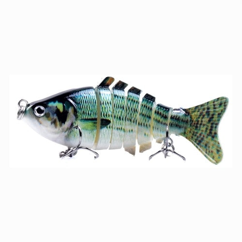 3.9in / 0.53oz Bionic Multi Jointed Hard Bait S Swimming Action Fishing Lure 7 Segment Sinking Fishing Lure VIB Bait Crankbait 3D Eyes Lifelike Artificial Fishing Lures Hook with Treble Hooks Tackle