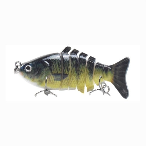 3.9in / 0.53oz Bionic Multi Jointed Hard Bait S Swimming Action Fishing Lure 7 Segment Sinking Fishing Lure VIB Bait Crankbait 3D Eyes Lifelike Artificial Fishing Lures Hook with Treble Hooks Tackle