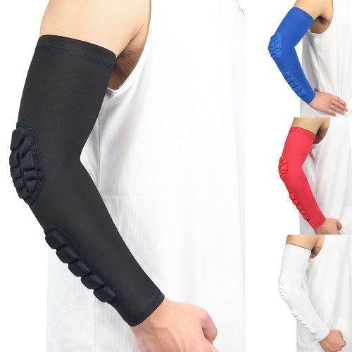 2PCS Men Women Compression Arm Sleeves Elbow Brace Pad Breathable Moisture-Wicking Basketball Outdoor Arm Protective Support