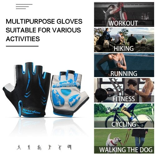 Cycling Gloves Half-finger Anti-Slip Wear-proof Shake-proof Adjustable Breathable Fitness Bicycle Climbing Sport Gloves