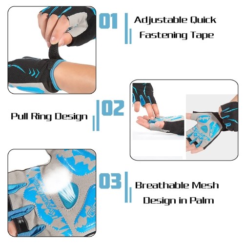 Cycling Gloves Half-finger Anti-Slip Wear-proof Shake-proof Adjustable Breathable Fitness Bicycle Climbing Sport Gloves