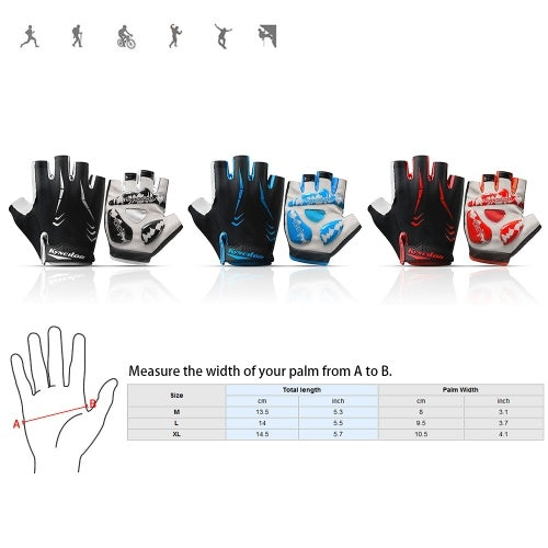 Cycling Gloves Half-finger Anti-Slip Wear-proof Shake-proof Adjustable Breathable Fitness Bicycle Climbing Sport Gloves