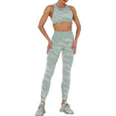 Women Camouflage Yoga Set 2-Piece Bra Tights Suit Crop Top High Waist Leggings Sports Wear