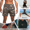 Men Shorts with Towel Loop Camouflage Elastic Waist Workout Running Yoga Short Pants Casual Summer