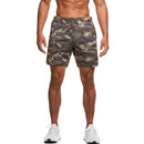 Men Shorts with Towel Loop Camouflage Elastic Waist Workout Running Yoga Short Pants Casual Summer