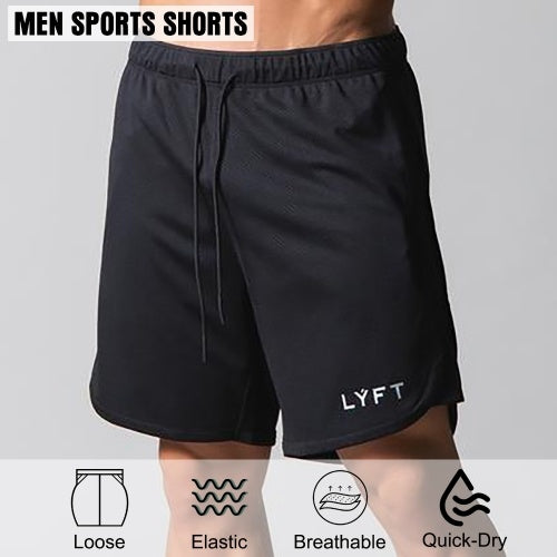 Men Sports Shorts Quick-Dry Pockets Loose Elastic Basketball Running Shorts Fitness Gym Workout Pants