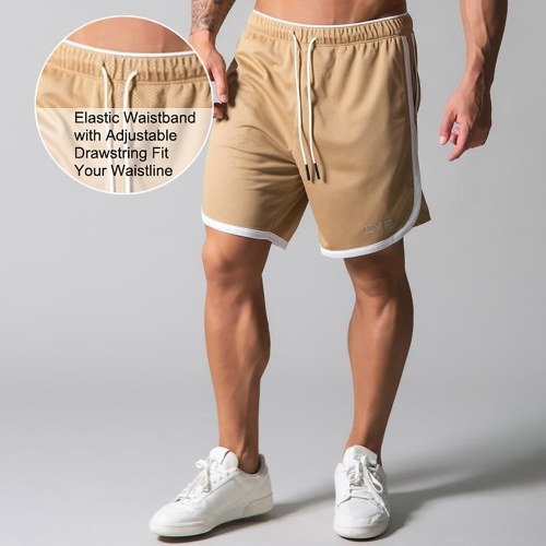 Men Sports Shorts Quick-Dry Pockets Loose Elastic Basketball Running Shorts Fitness Gym Workout Pants