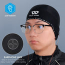 Winter Outdoor Fleece Beanie Warm Cap Windproof Thermal Cap with Headphone Jack for Hiking Riding Climbing