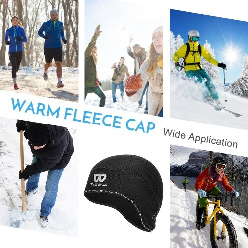 Winter Outdoor Fleece Beanie Warm Cap Windproof Thermal Cap with Headphone Jack for Hiking Riding Climbing