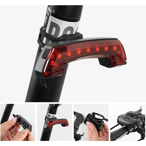 USB Chargings Cycling Wireless Remote Control Tail Lamp Turn Tail Lamp With Horn Electric Bell Automative Lighting Riding accessories Bike Tail Light