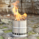 Lixada Portable Stainless Steel Lightweight Wood Stove Alcohol Stove Burner Outdoor Cooking Picnic BBQ Camping