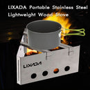 Lixada Portable Stainless Steel Outdoor Cooking Picnic Lightweight Wood Stove